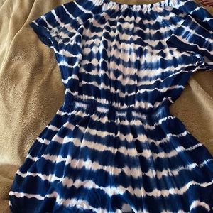 Tie die short sleeve romper